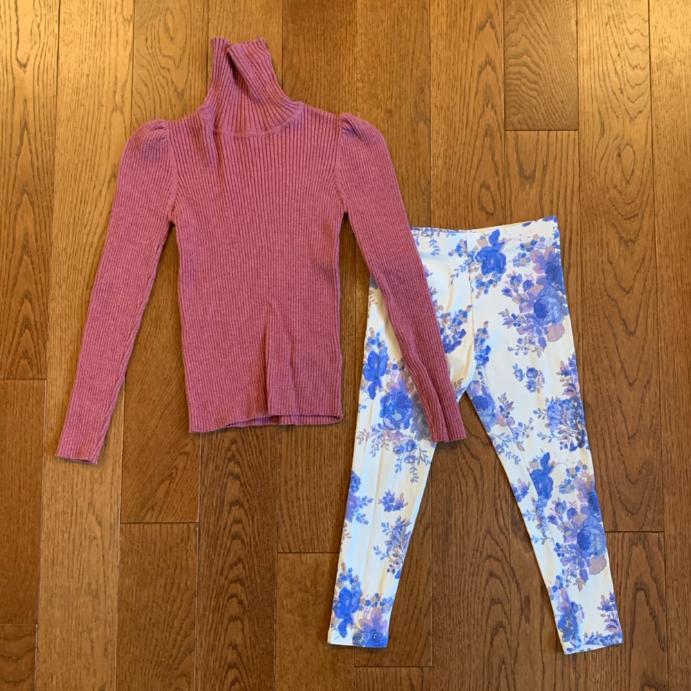 Next ribbed knit top/bottom outfit, 5-6 years
